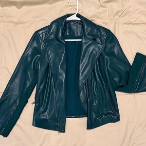 Chico's Deep Teal Leather Jacket
